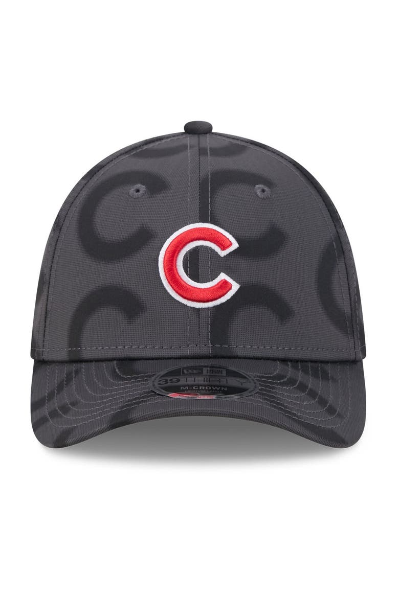 Men's New Era  Gray Chicago Cubs Halftone 39THIRTY Flex Hat, Alternate, color, Gray