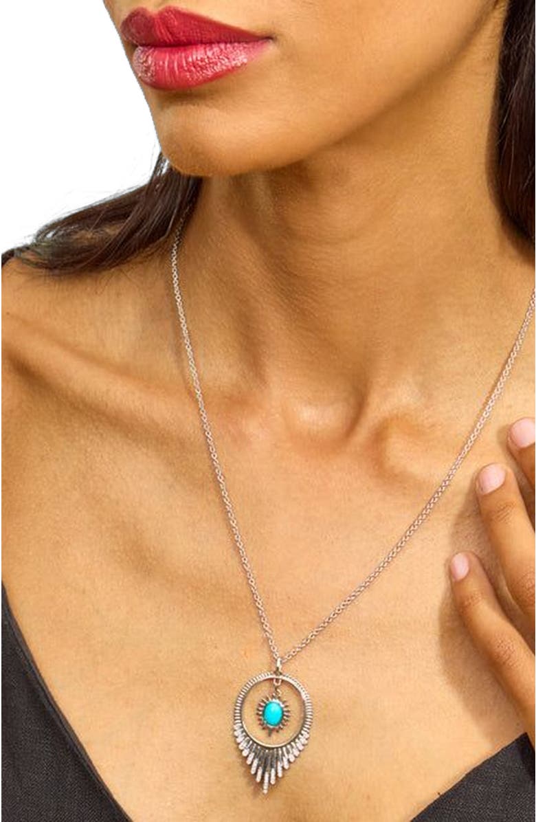 Lucy Quartermaine Egyptian Turquoise Pendant, Alternate, color, Sterling Silver