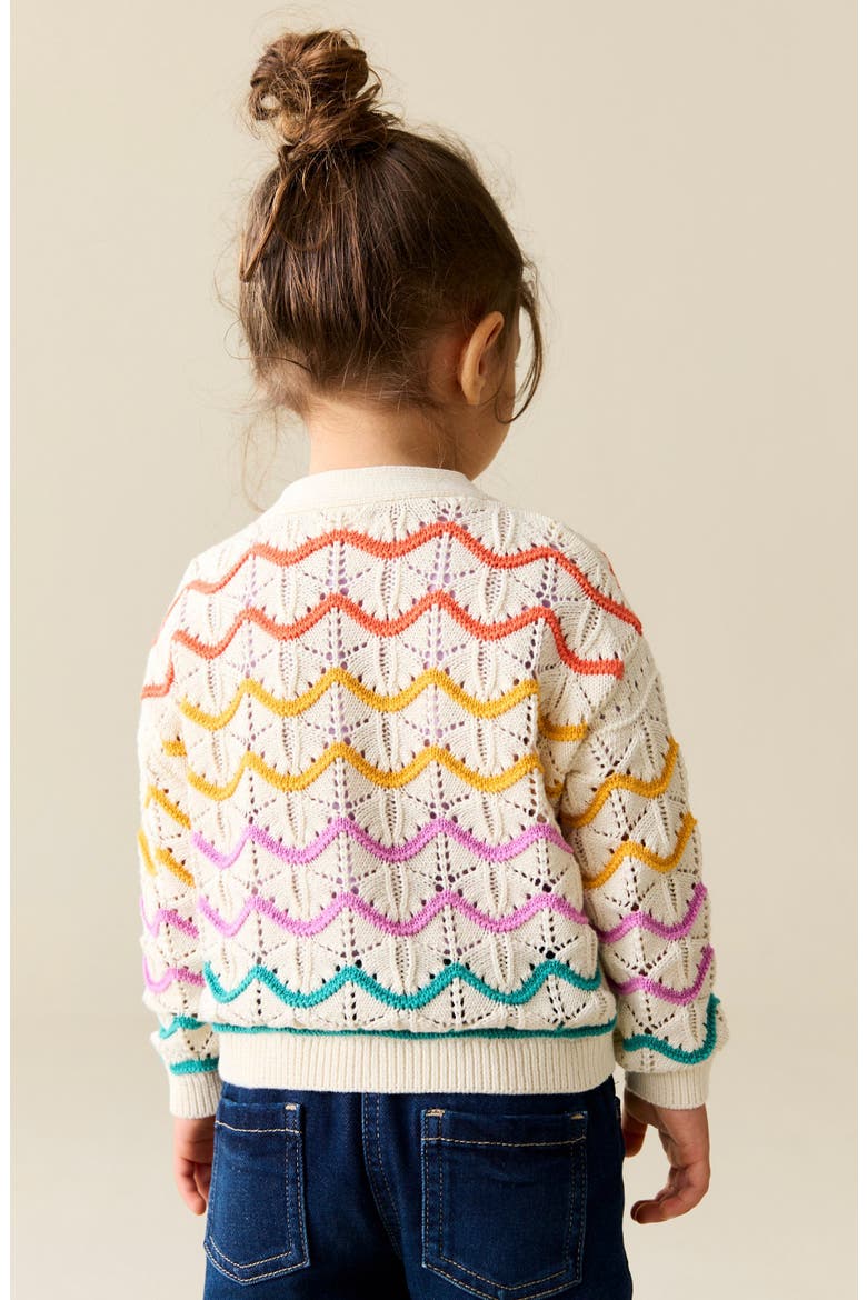Kids' Rainbow Cardigan, Alternate, color, WHITE MULTI