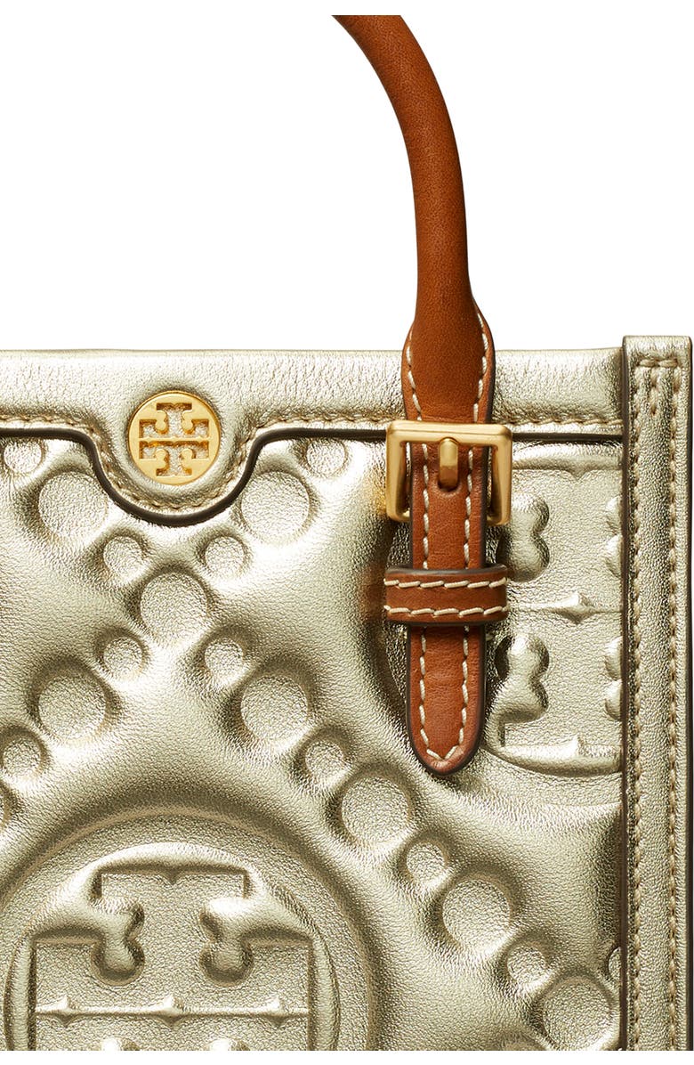 Tory Burch T Monogram Embossed Puffy Metallic Leather Crossbody Bag, Alternate, color,