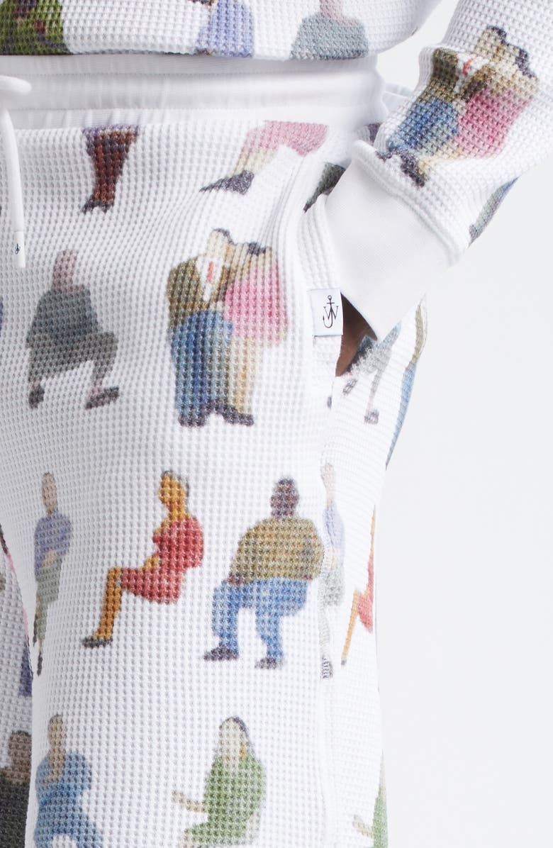 JW Anderson Printed Waffle Knit Cotton Shorts, Alternate, color, 