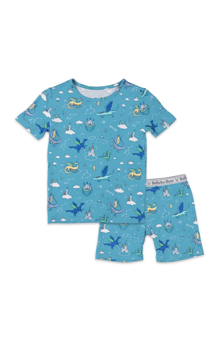 Bellabu Bear Dragon Dreams Kids 2-Piece Short Sleeve & Shorts Pajama Set, Main, color, Dragon Dreams