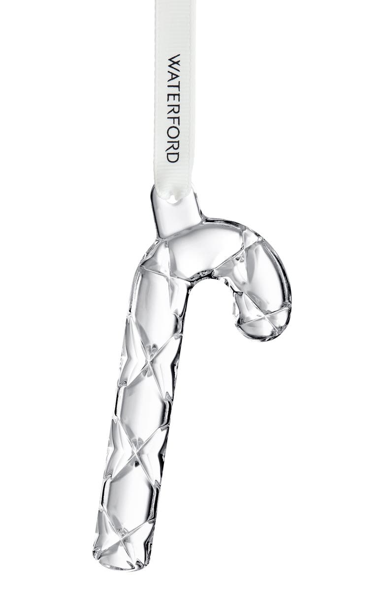Waterford Mini Candy Cane Crystal Ornament, Main, color,