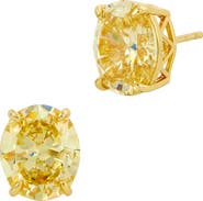 SAVVY CIE JEWELS Oval Cut Carary CZ Stud Earrings