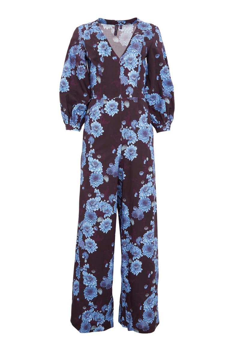 Jill Stretch Tencel Jumpsuit, Main, color, Serious Floral Plum