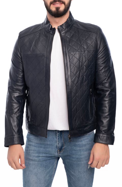 Leola Diamond Quilted Leather Jacket