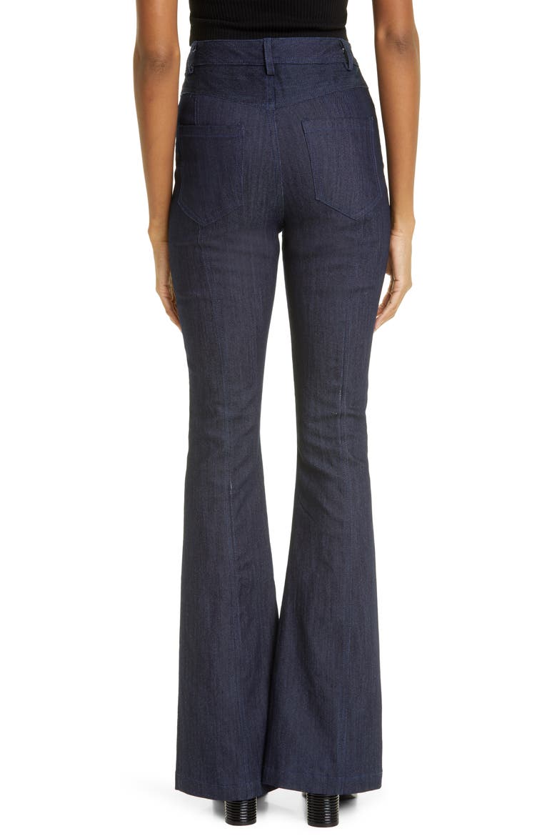 Shanis High Waist Split Hem Flare Jeans, Alternate, color, INDIGO