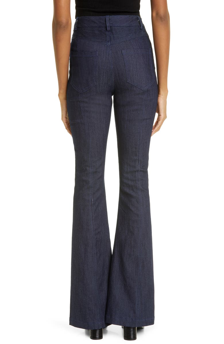 Cinq à Sept Shanis High Waist Split Hem Flare Jeans, Alternate, color, 