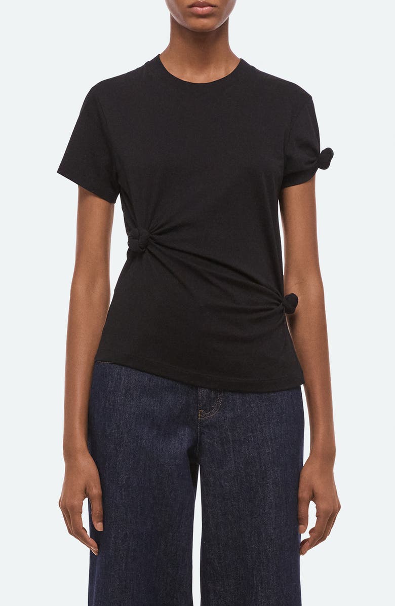 Helmut Lang Knot Detail Cotton Baby Tee, Main, color, Black