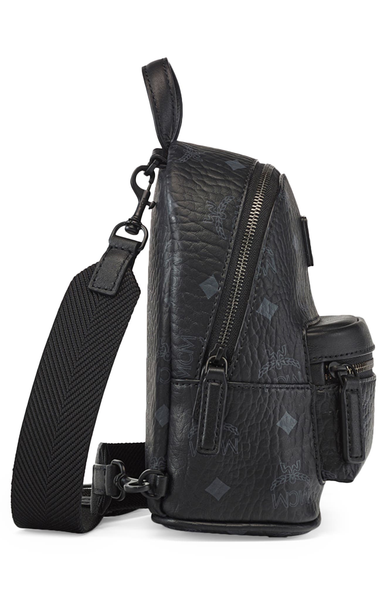 MCM Stark Crossbody Coated Canvas Mini Backpack, Alternate, color, 