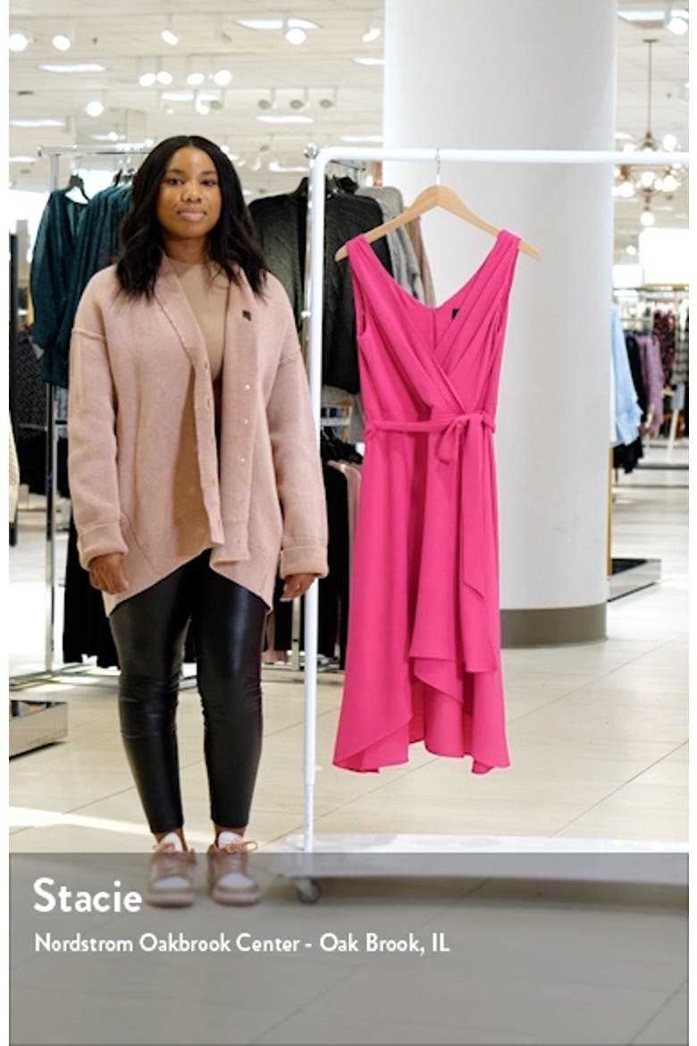 Tie Belt Faux Wrap High-Low Dress video