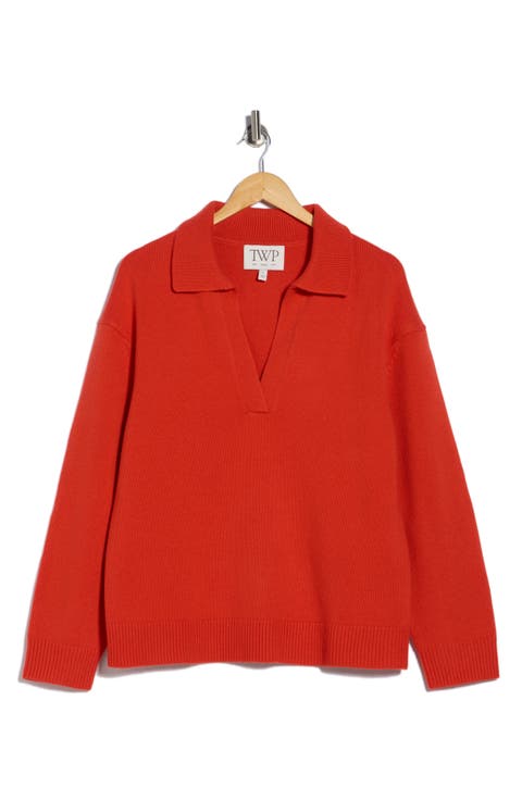 Boy Johnny Collar Cashmere Henley Sweater
