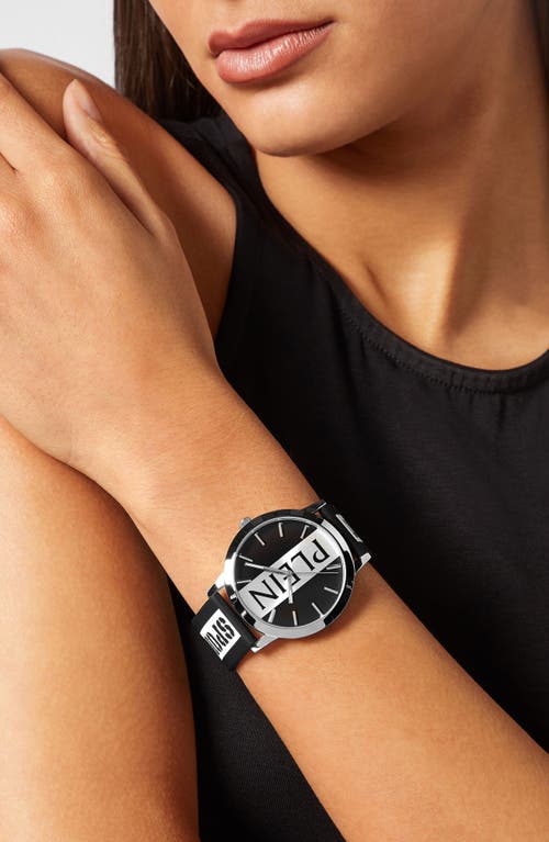 Philipp Plein Three-hand Quartz Silicone Strap Watch, 41mm In Black