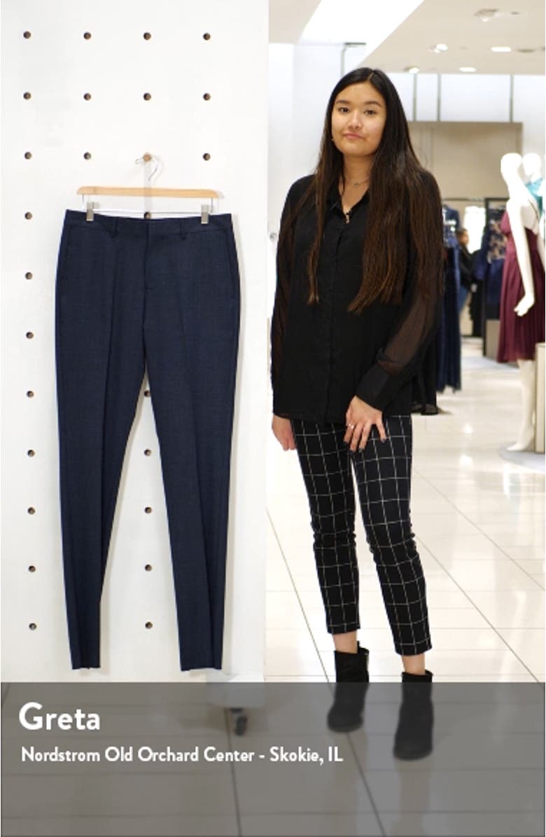 Nordstrom Flat Front Solid Stretch Wool Dress Pants, sales video thumbnail