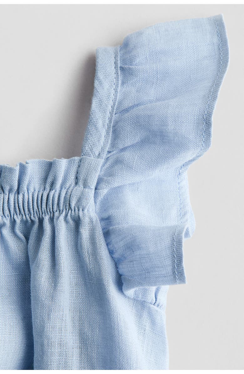 H&M Linen Romper Suit, Alternate, color, Light Blue