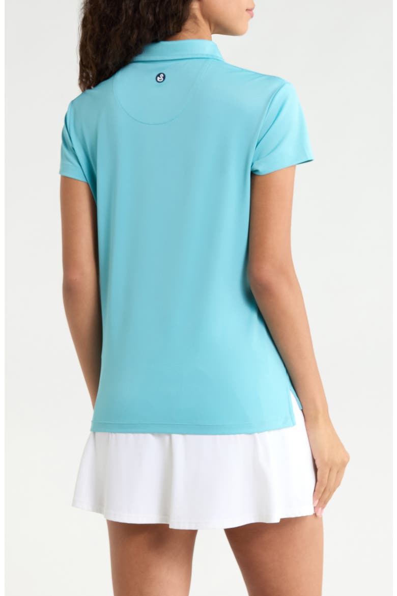 Kaia Pique Half Placket Polo, Alternate, color, AQUA