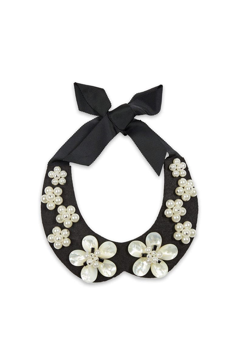Anne Fontaine Fabric Collar, Main, color, Black/White
