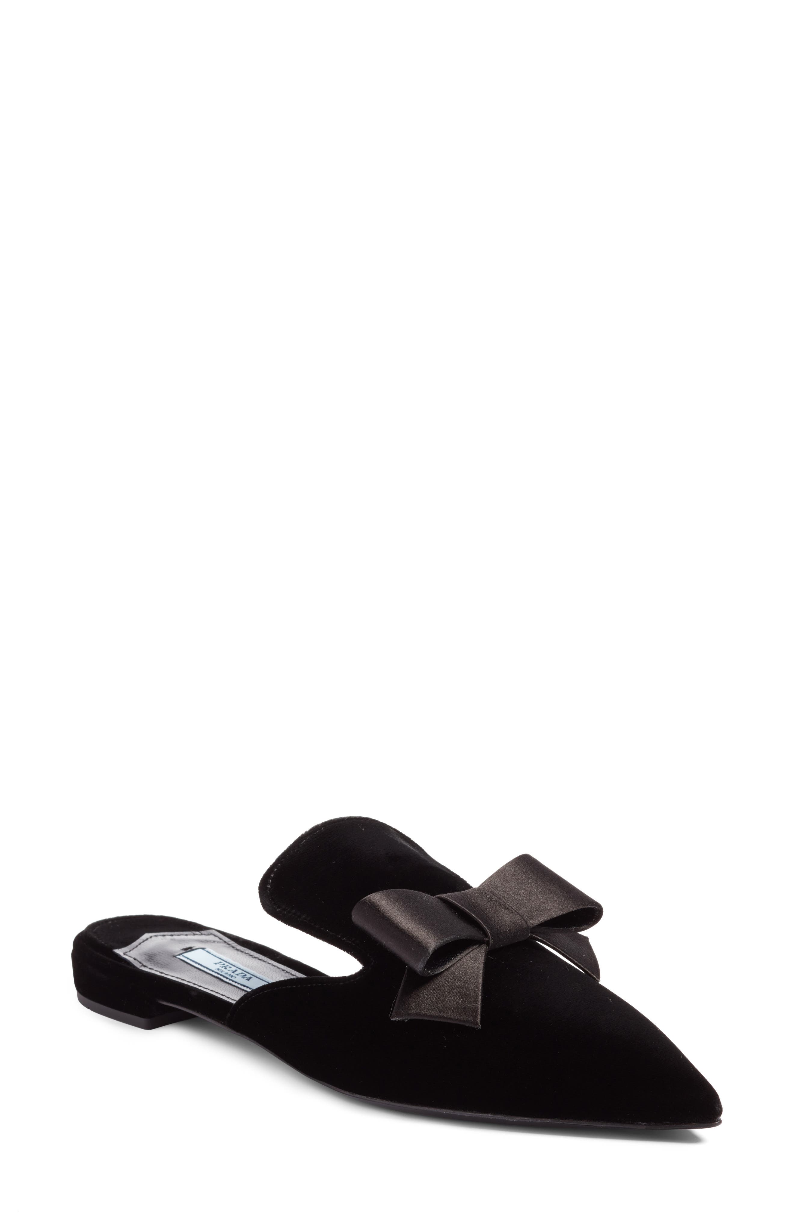 Prada Bow Mule, Main, color, 