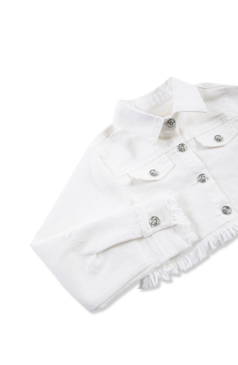 Peek Aren't You Curious Kids' Organza Dress with Denim Jacket, Alternate, color, Teal