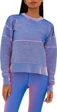 Beach Riot Occulus Textured Stripe Crewneck Sweater