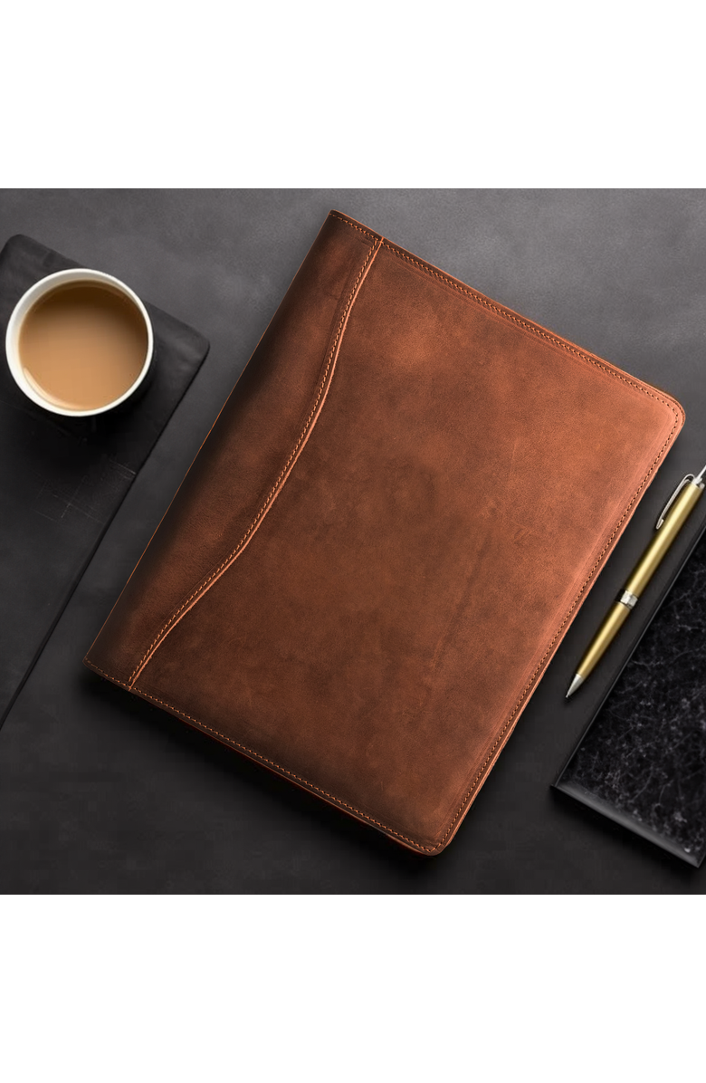 STEEL HORSE LEATHER Falit Leather Folio | Handmade Leather Padfolio, Alternate, color, Brown