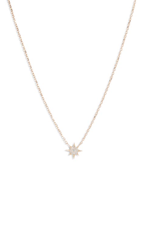 Diamond Starburst Pendant Necklace