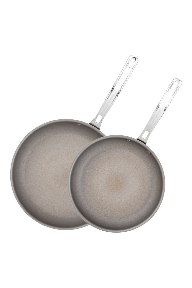 2-Piece Set of PureGlide Pro 3-Ply Fry Pans, Main, color, STAINLESS STEEL