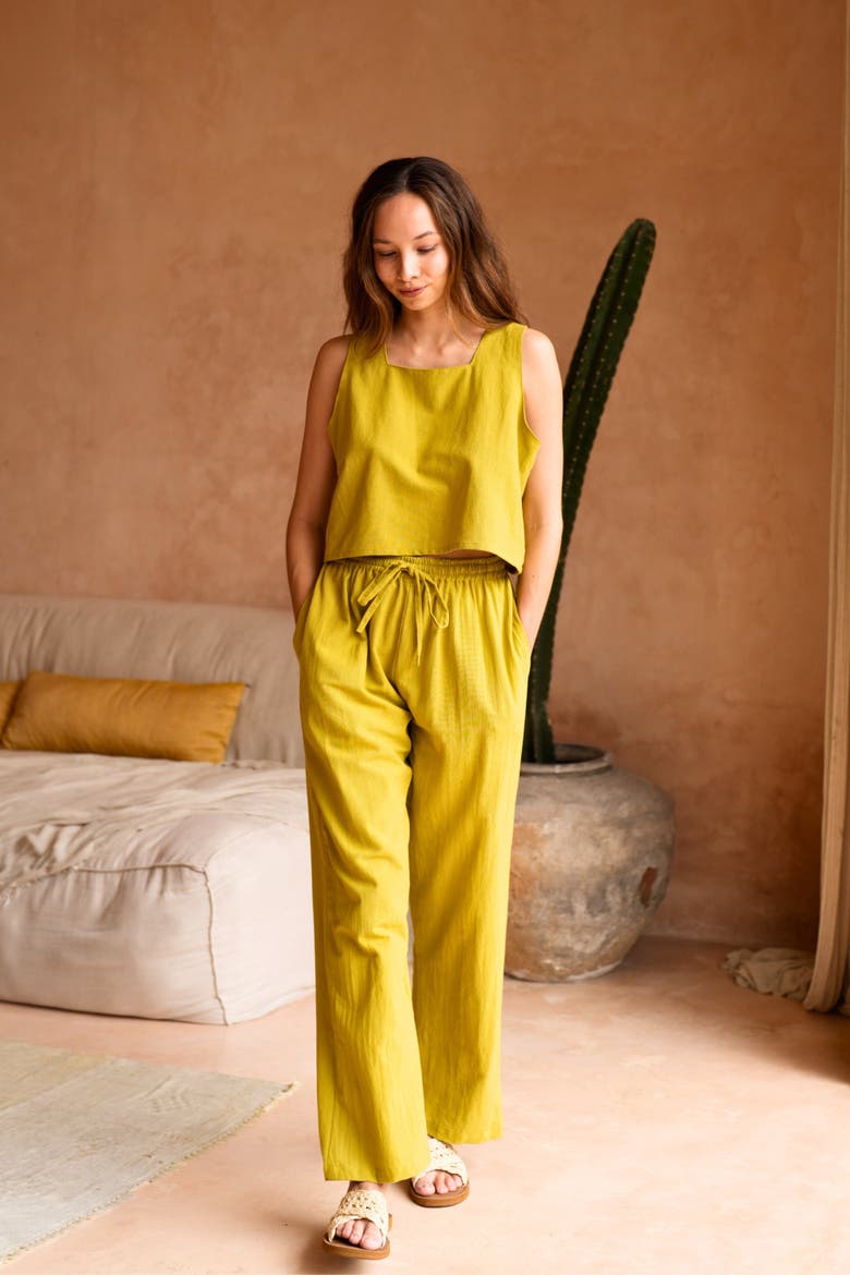 Becca Linen Pants, Alternate, color, Lemongrass