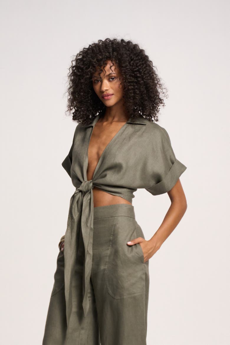 Chiara Top, Alternate, color, Moss