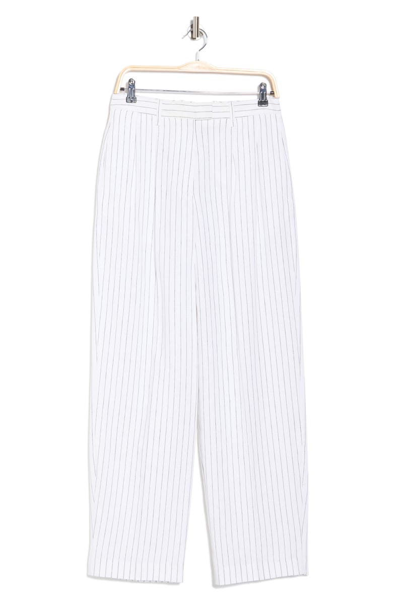 rag & bone Portia Striped Linen Pants, Alternate, color, White Stripe