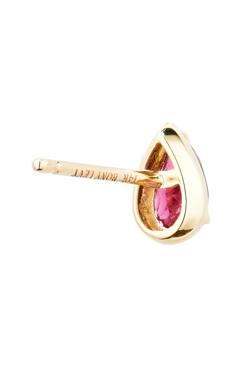 Garnet Teardrop Stud Earrings (Nordstrom Exclusive), Alternate, color, 14K YELLOW GOLD