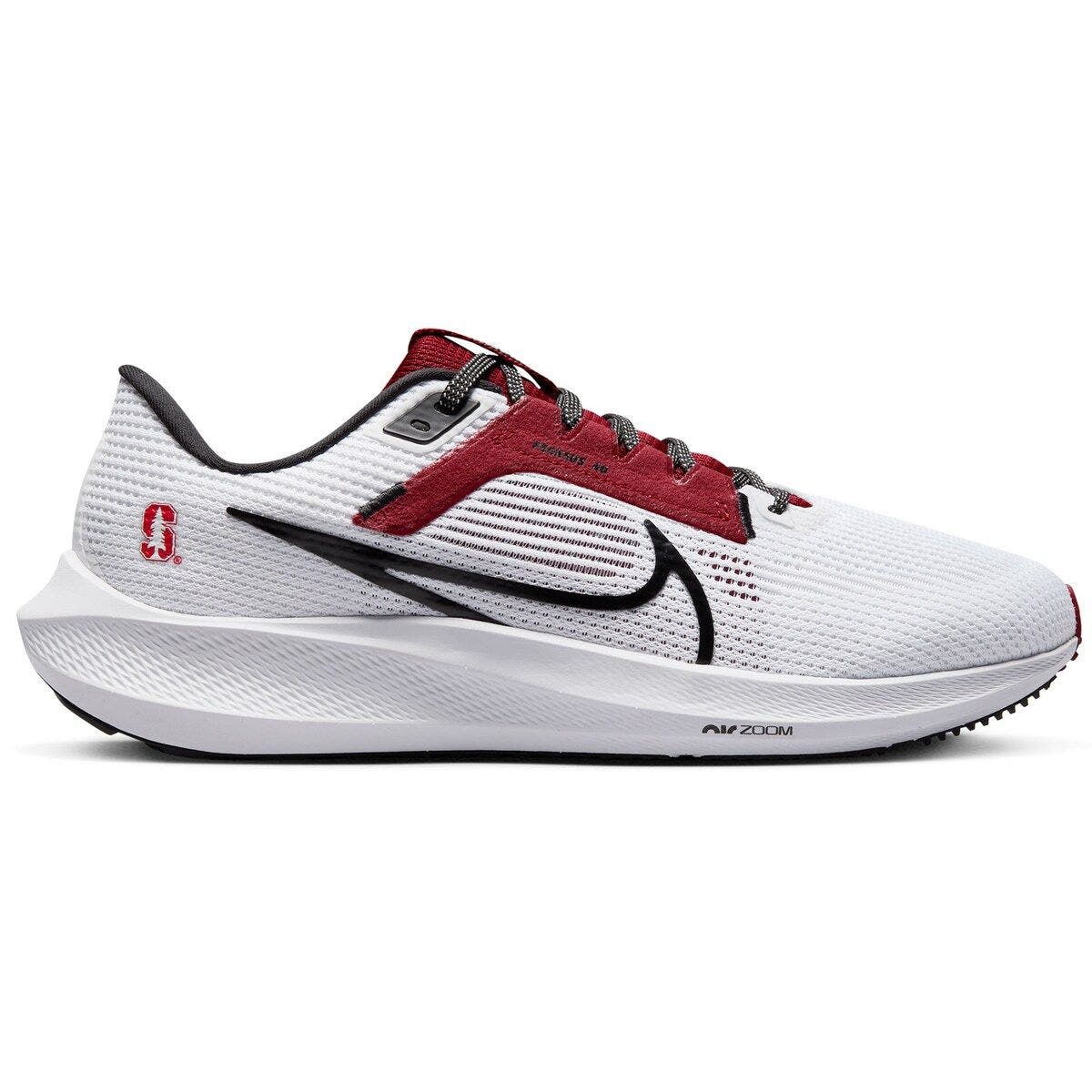 Nike Unisex Nike  White Stanford Cardinal Zoom Pegasus 40 Running Shoe, Alternate, color, White