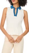 Parker Denim Trim Sleeveless Polo