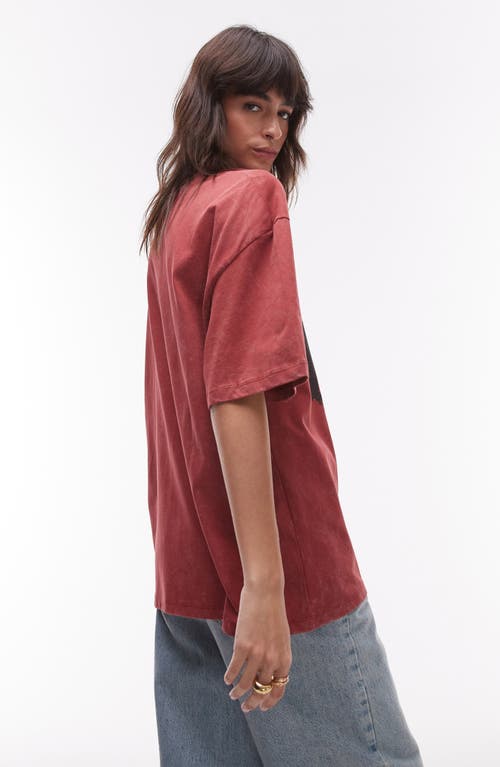 Shop Topshop Arizona Oversize Cotton Graphic T-shirt In Burgundy