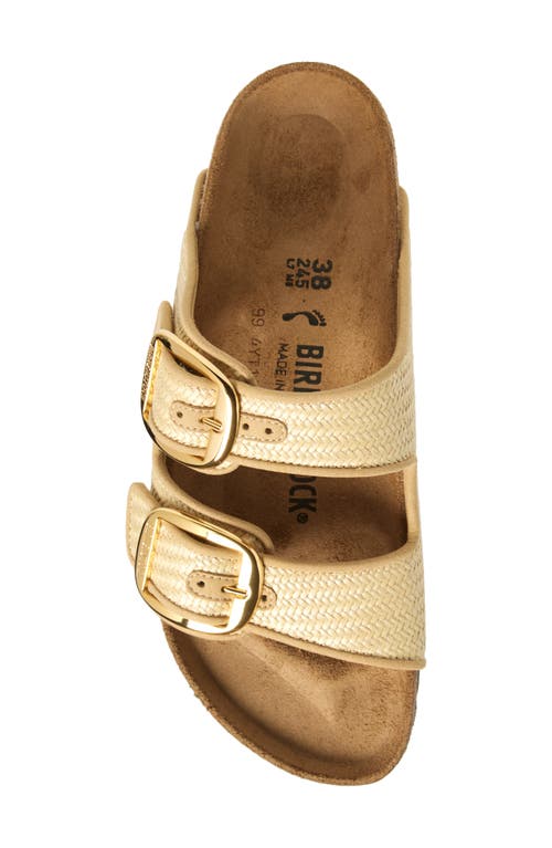 Birkenstock Arizona Hammered Big Buckle Slide Sandal In Sand