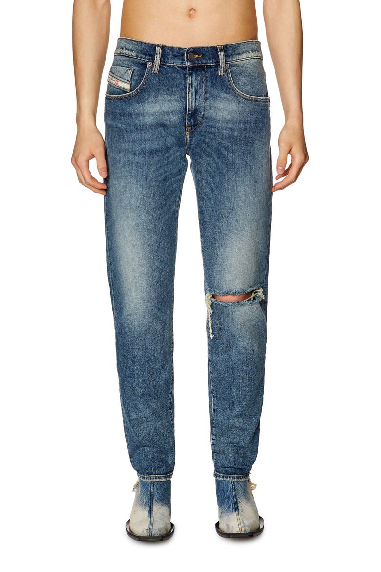 D-Strukt Ripped Slim Fit Jeans, Alternate, color, BLUE