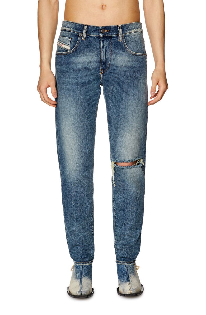 DIESEL<sup>®</sup> D-Strukt Ripped Slim Fit Jeans, Alternate, color,
