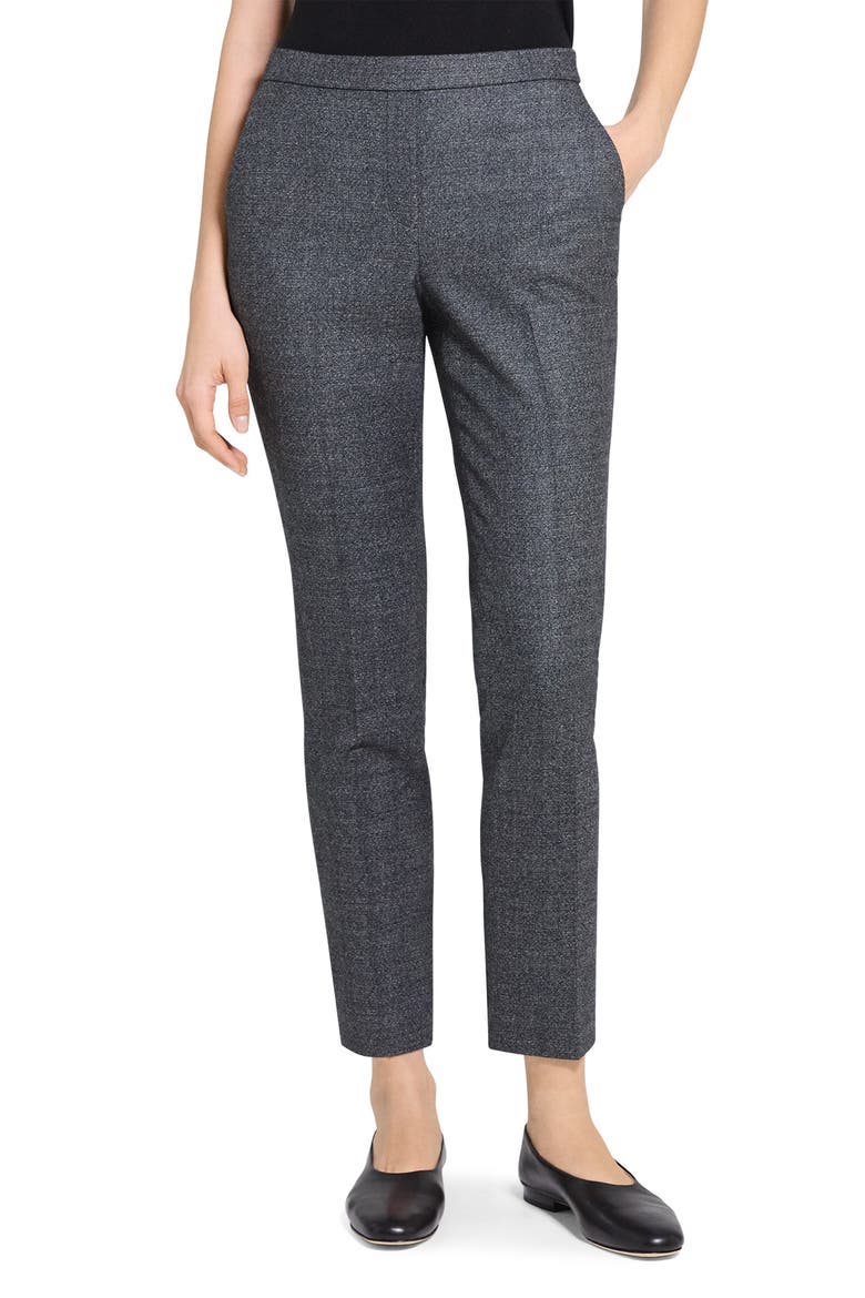 Marled Flannel Treeca Pull-On Pants, Main, color, PEPPER MULTI