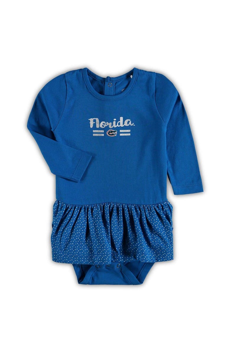 GARB Girls Infant Garb Royal Florida Gators Lula Long Sleeve Dress, Main, color, 