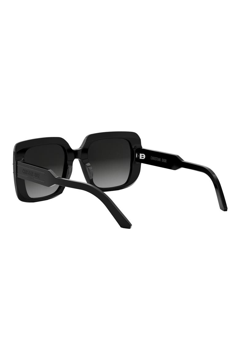 'DiorSignature S11I Gradient Square Sunglasses, Alternate, color, SHINY BLACK/GRADIENT SMOKE