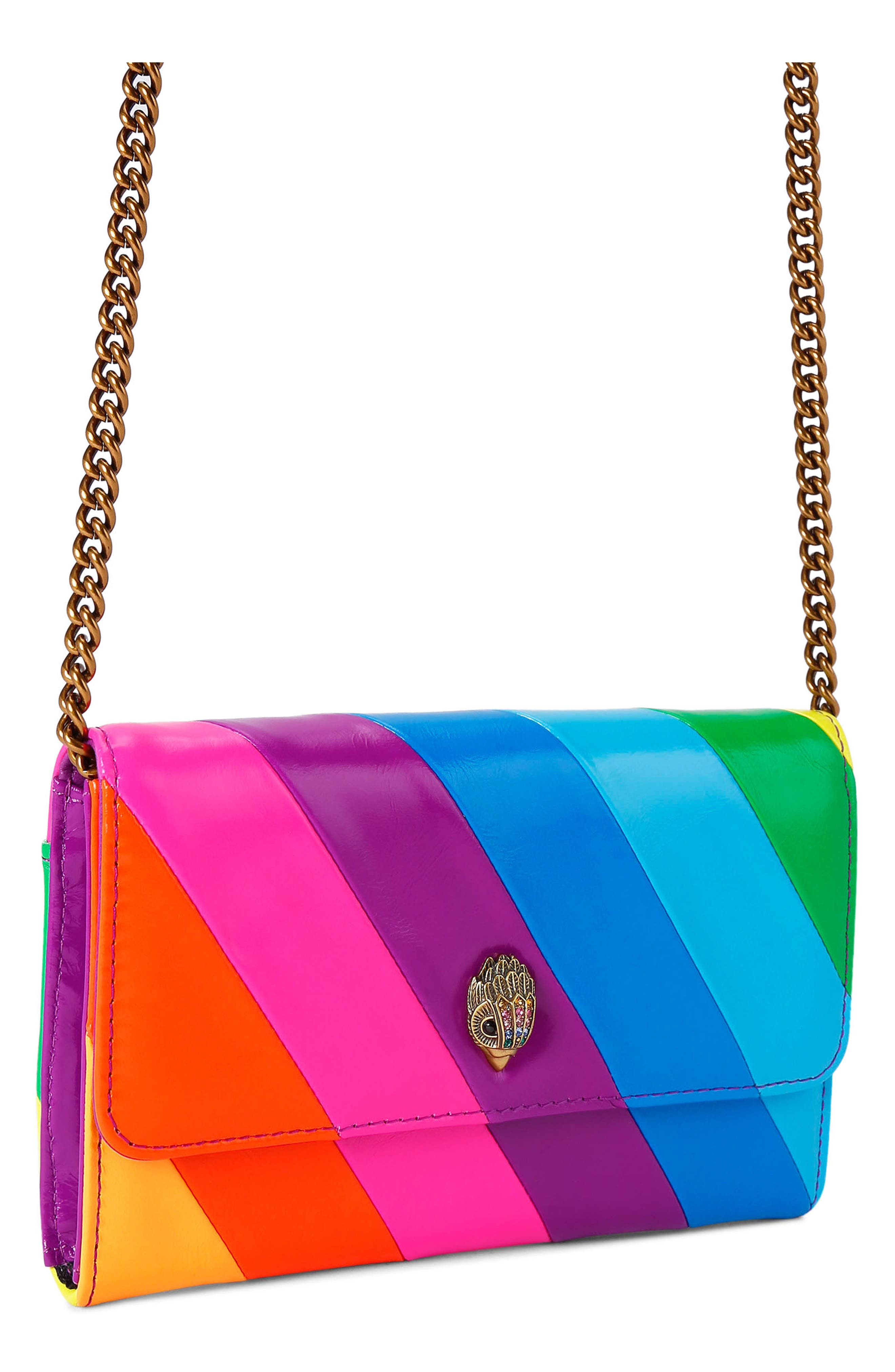 Kurt Geiger London Kensington Leather Wallet On a Chain, Alternate, color, 