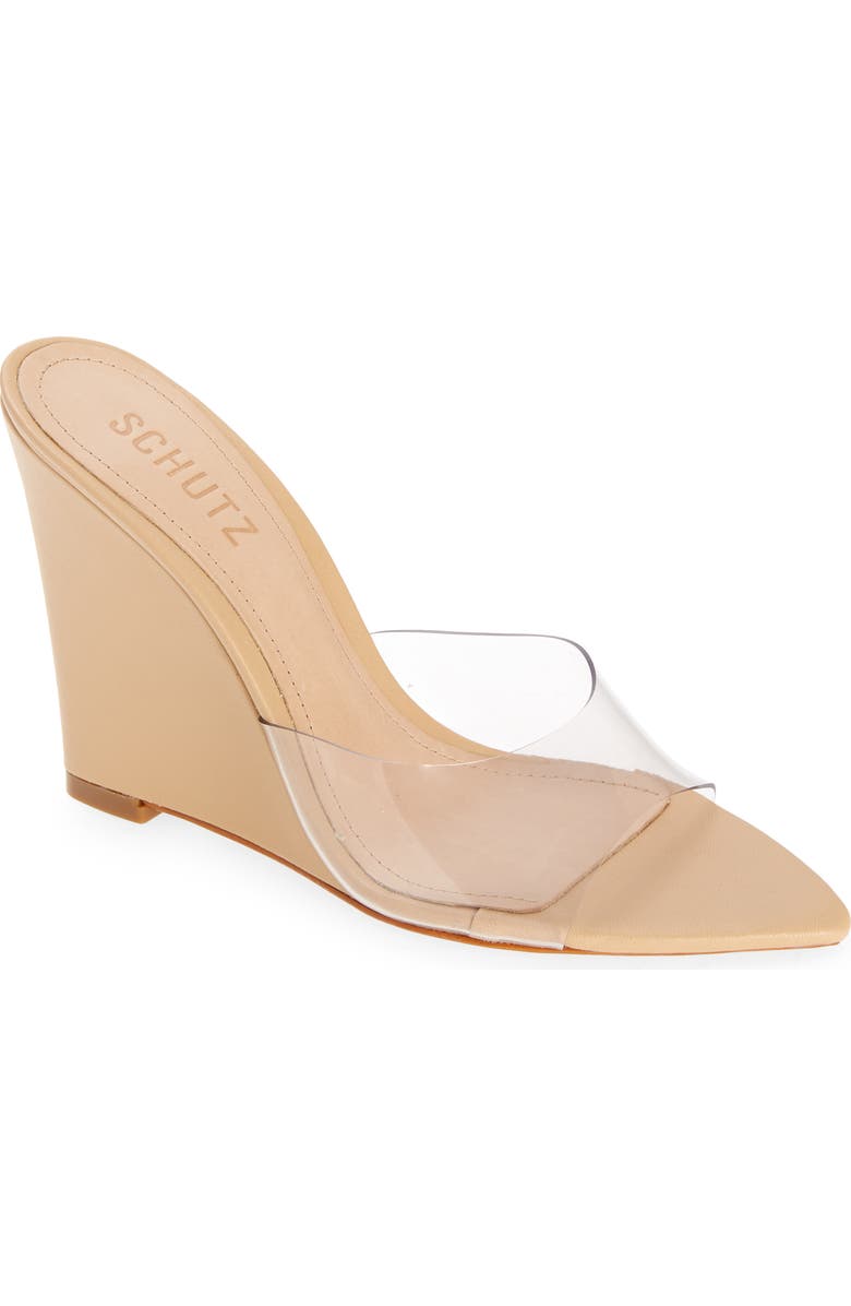 Schutz Lucimara Vinyl Wedge Sandal, Main, color,