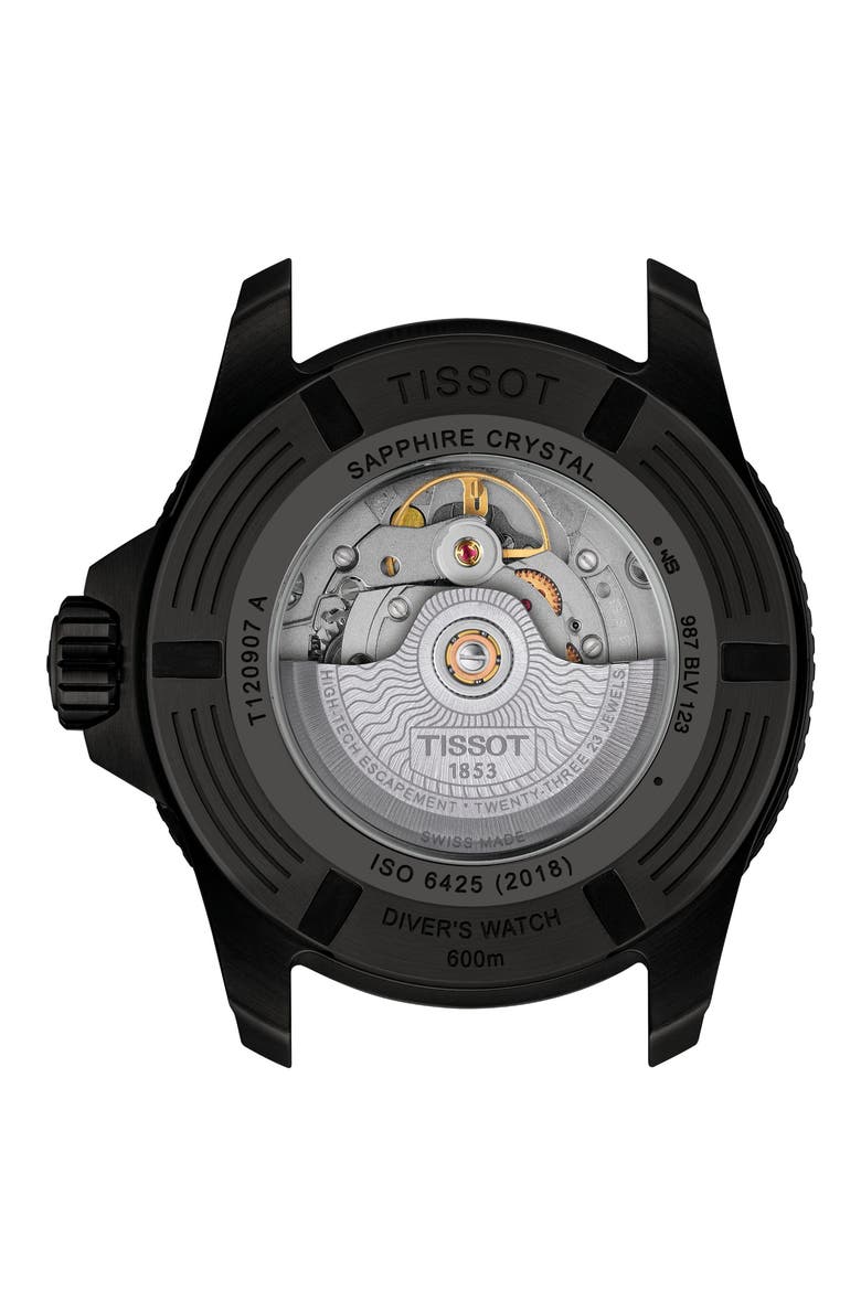 Seastar 2000 Professional Powermatic 80 Rubber Strap Watch, 46mm, Alternate, color, GREY GRADIENT