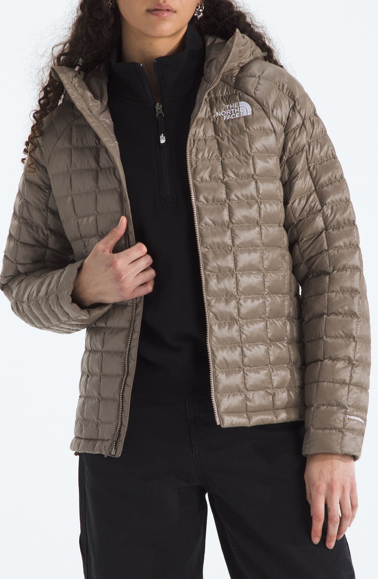 The North Face Thermoball Hooded Jacket In Brown