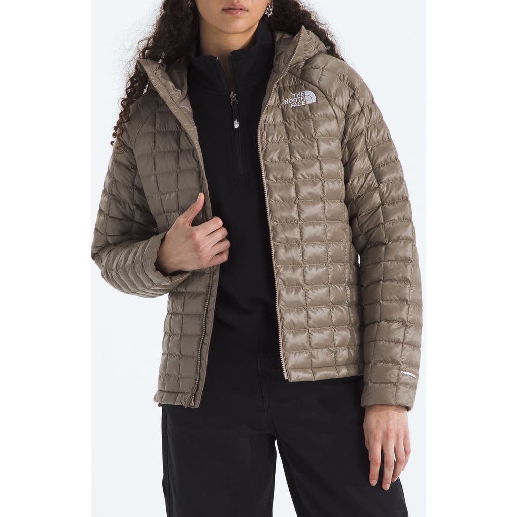 The North Face Thermoball Hooded Jacket In Brown