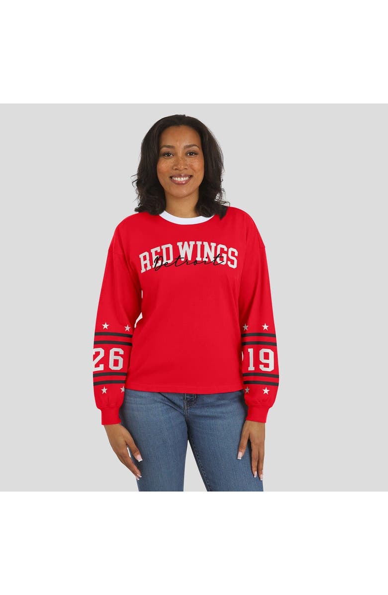 WEAR by Erin Andrews Women
s WEAR by Erin Andrews Red Detroit Red Wings Long-Sleeve Sport T-Shirt, Alternate, color, Red