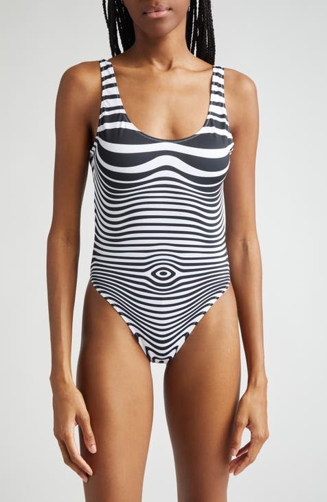 White designer swimsuit hotsell