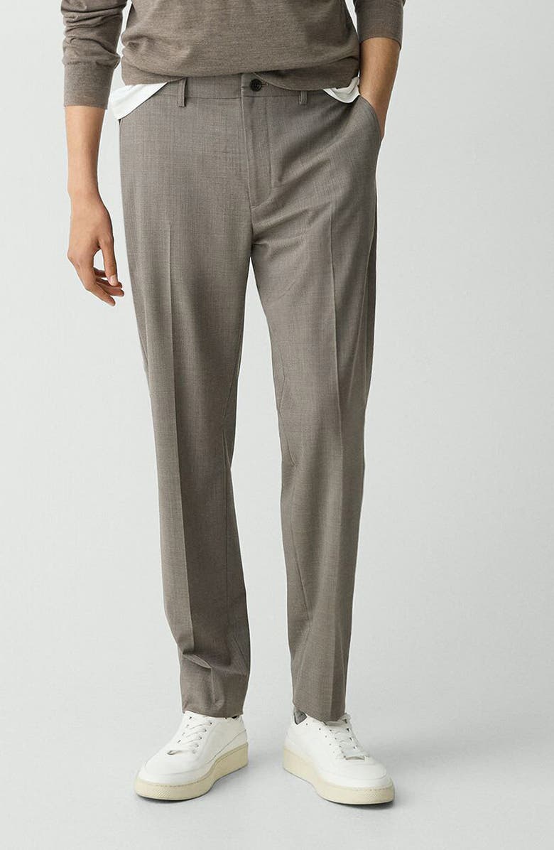 Theory Curtis Motion Wool Blend Pants, Main, color, Walnut Melange