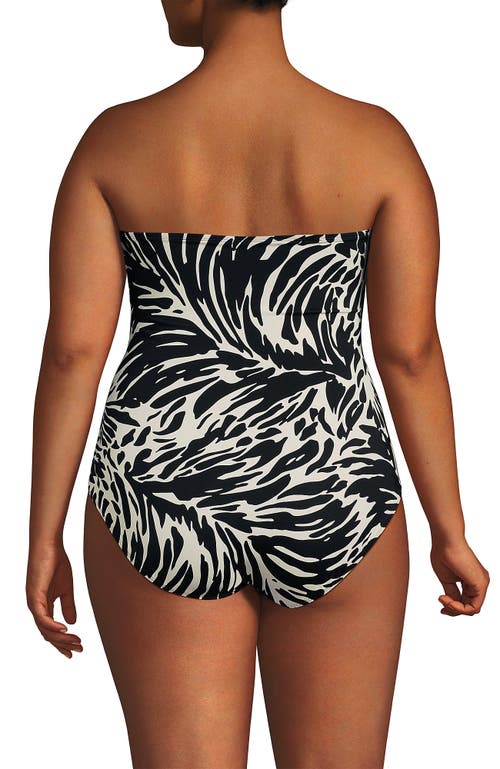 LANDS' END LANDS' END SLENDER SUIT TUMMY CONTROL U-WIRE BANDEAU ONE PIECE SWIMSUIT