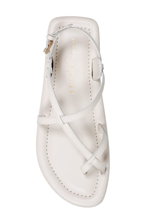 Marc Fisher Ltd Strappy Leather Flat Toe-ring Sandals In Ivory